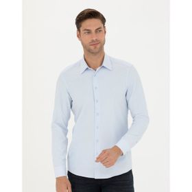 Pierre Cardin 50275690-VR036 Mavi Desenli Erkek Gömlek