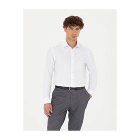 Pierre Cardin 50275692-VR013 Beyaz Desenli Erkek Gömlek