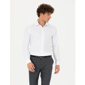 Pierre Cardin 50275692-VR013 Beyaz Desenli Erkek Gömlek