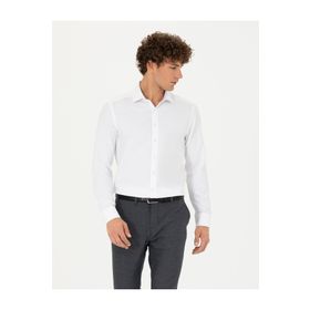 Pierre Cardin 50275692-VR013 Beyaz Desenli Erkek Gömlek