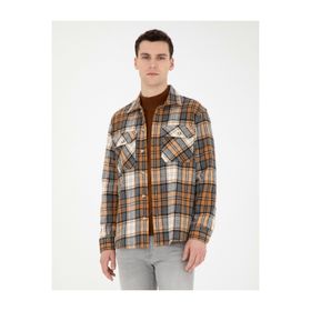 Pierre Cardin 50275763-VR002 Açık Kahverengi Desenli Erkek Gömlek