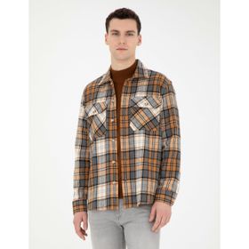 Pierre Cardin 50275763-VR002 Açık Kahverengi Desenli Erkek Gömlek