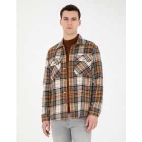 Pierre Cardin 50275763-VR002 Açık Kahverengi Desenli Erkek Gömlek