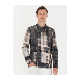Pierre Cardin 50275923-VR046 Siyah Desenli Erkek Gömlek