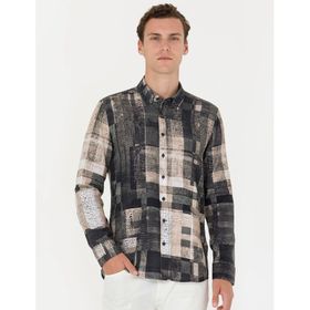 Pierre Cardin 50275923-VR046 Siyah Desenli Erkek Gömlek