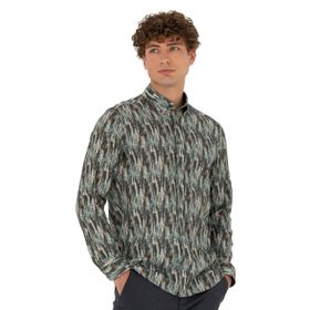 Pierre Cardin 50275924-VR027 Haki Desenli Erkek Gömlek