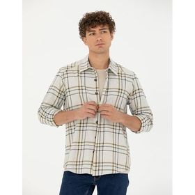 Pierre Cardin 50276542-VR011 Bej Desenli Erkek Gömlek