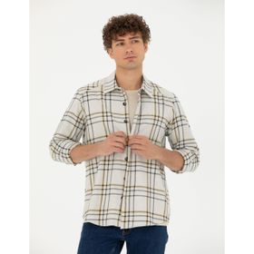 Pierre Cardin 50276542-VR011 Bej Desenli Erkek Gömlek