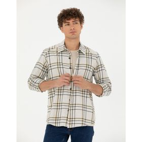 Pierre Cardin 50276542-VR011 Bej Desenli Erkek Gömlek