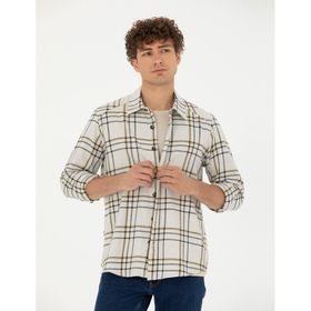 Pierre Cardin 50276542-VR011 Bej Desenli Erkek Gömlek
