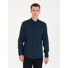 Pierre Cardin 50276553-VR033 Lacivert Desenli Erkek Gömlek