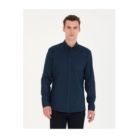Pierre Cardin 50276553-VR033 Lacivert Desenli Erkek Gömlek