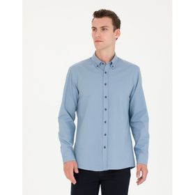 Pierre Cardin 50276553-VR036 Mavi Desenli Erkek Gömlek