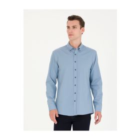 Pierre Cardin 50276553-VR036 Mavi Desenli Erkek Gömlek
