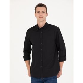 Pierre Cardin 50276553-VR046 Siyah Desenli Erkek Gömlek