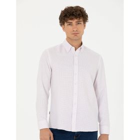 Pierre Cardin 50277450-VR014 Bordo Desenli Erkek Gömlek