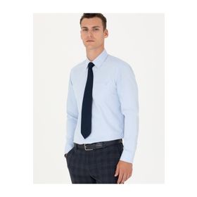 Pierre Cardin 50277764-VR003 Açık Mavi Basic Erkek Gömlek