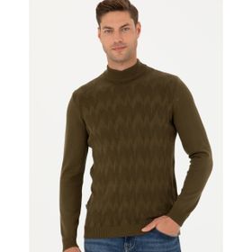 Pierre Cardin 50278099-VR027 Haki Erkek Kazak
