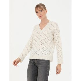 Pierre Cardin 50280228-VR071 Krem Kadın Kazak
