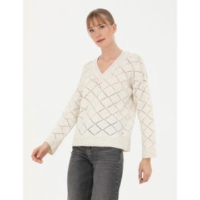 Pierre Cardin 50280228-VR071 Krem Kadın Kazak