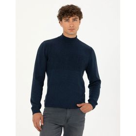 Pierre Cardin 50281846-VR120 Lacivert Melanj Erkek Kazak
