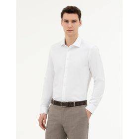 Pierre Cardin 50282961-VR013 Beyaz Desenli Erkek Gömlek