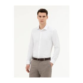 Pierre Cardin 50282961-VR013 Beyaz Desenli Erkek Gömlek