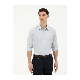 Pierre Cardin 50282967-VR024 Gri Desenli Erkek Gömlek