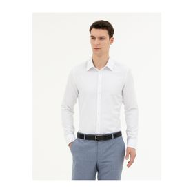 Pierre Cardin 50282976-VR013 Beyaz Desenli Erkek Gömlek
