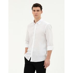 Pierre Cardin 50283343-VR013 Beyaz Desenli Erkek Gömlek
