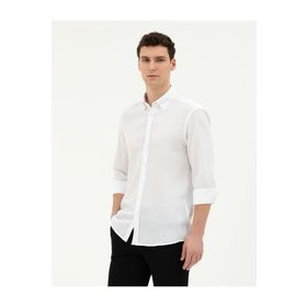 Pierre Cardin 50283343-VR013 Beyaz Desenli Erkek Gömlek