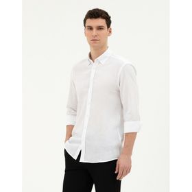 Pierre Cardin 50283343-VR013 Beyaz Desenli Erkek Gömlek