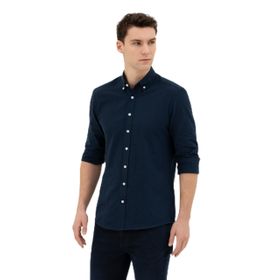 Pierre Cardin 50283343-VR033 Lacivert Desenli Erkek Gömlek