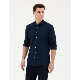 Pierre Cardin 50283343-VR033 Lacivert Desenli Erkek Gömlek
