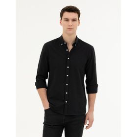 Pierre Cardin 50283343-VR046 Siyah Desenli Erkek Gömlek