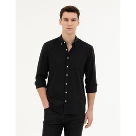 Pierre Cardin 50283343-VR046 Siyah Desenli Erkek Gömlek