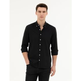 Pierre Cardin 50283343-VR046 Siyah Desenli Erkek Gömlek