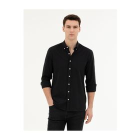 Pierre Cardin 50283343-VR046 Siyah Desenli Erkek Gömlek