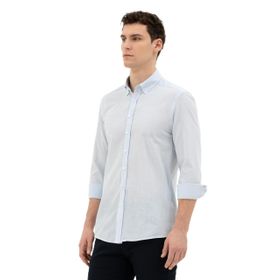 Pierre Cardin 50283343-VR095 Buz Mavisi Desenli Erkek Gömlek