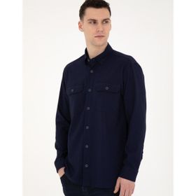 Pierre Cardin 50283489-VR033 Lacivert Desenli Erkek Gömlek