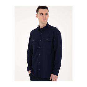 Pierre Cardin 50283489-VR033 Lacivert Desenli Erkek Gömlek