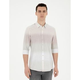 Pierre Cardin 50283490-VR016 Çağla Desenli Erkek Gömlek