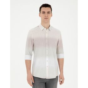Pierre Cardin 50283490-VR016 Çağla Desenli Erkek Gömlek