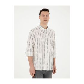 Pierre Cardin 50283508-VR046 Siyah Desenli Erkek Gömlek