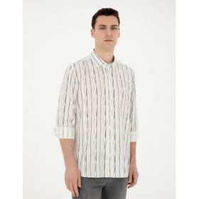 Pierre Cardin 50283508-VR046 Siyah Desenli Erkek Gömlek