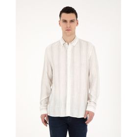 Pierre Cardin 50283522-VR016 Çağla Desenli Erkek Gömlek
