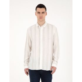 Pierre Cardin 50283522-VR016 Çağla Desenli Erkek Gömlek