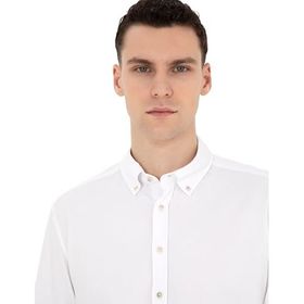 Pierre Cardin 50284109-VR013 Beyaz Desenli Erkek Gömlek