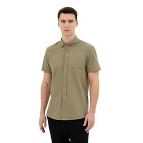 Pierre Cardin 50284166-VR027 Haki Kısa Kollu Erkek Gömlek
