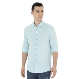 Pierre Cardin 50284168-VR007 Aqua Desenli Erkek Gömlek